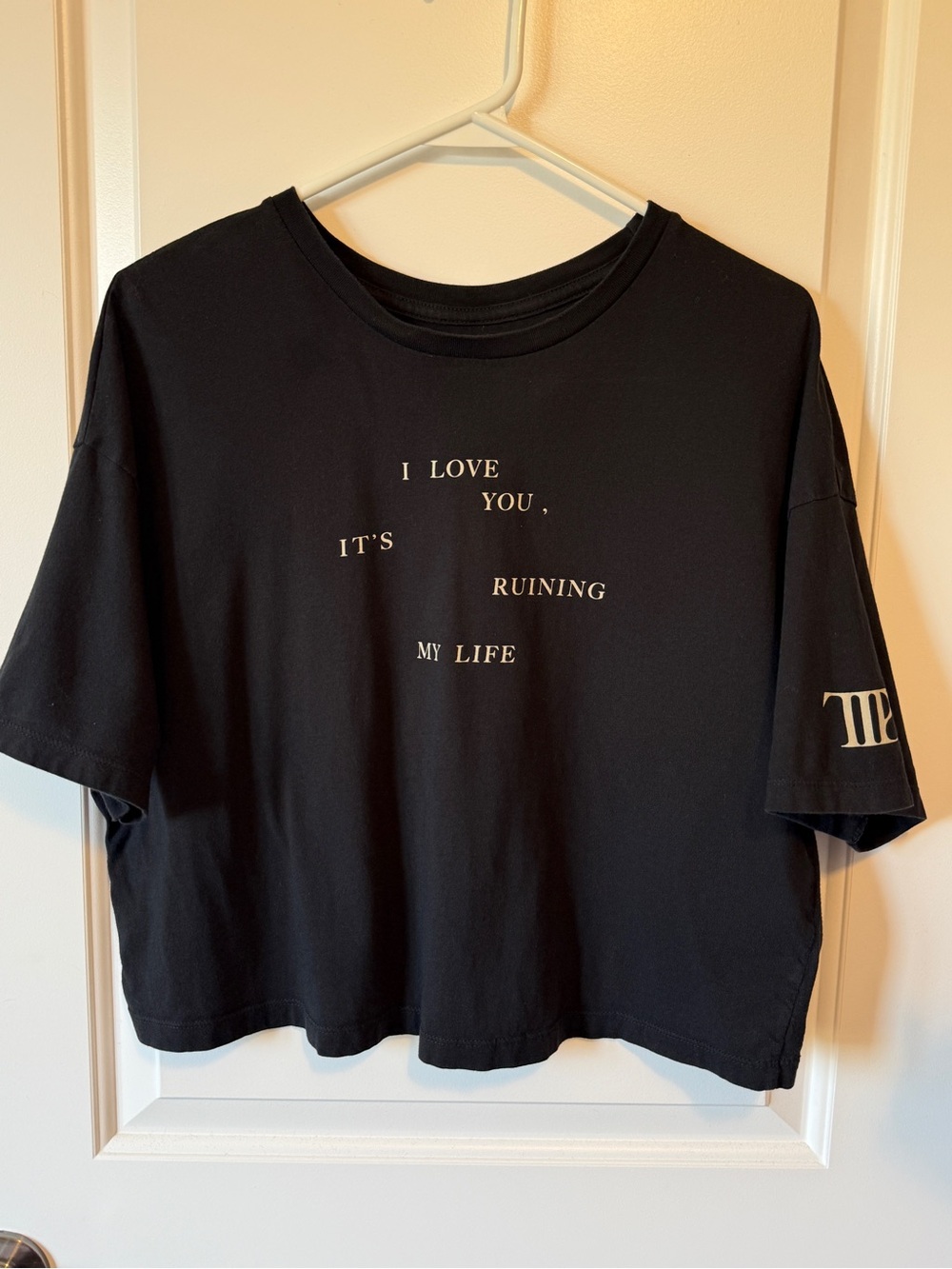 Taylor Swift TTPD I Love You, It’s Ruining My Life - loose baby tee - sz L